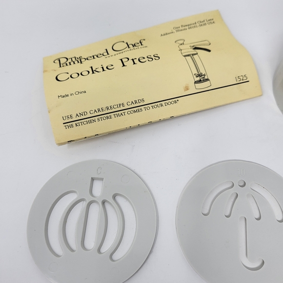 Pampered Chef Cookie Press with 12 Discs 1525 Baking Kitchen Gadgets - Picture 4 of 9